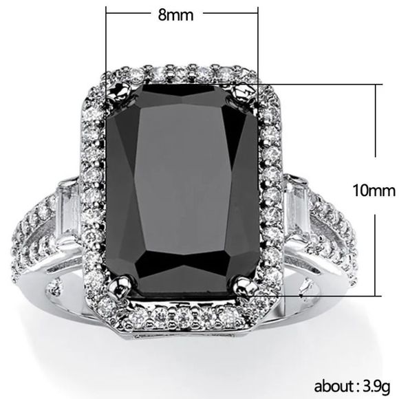 🖤Stunning Sterling Silver (925) 3.75C Emerald Cut Genuine Black Onyx 💎 R… - Picture 16 of 16